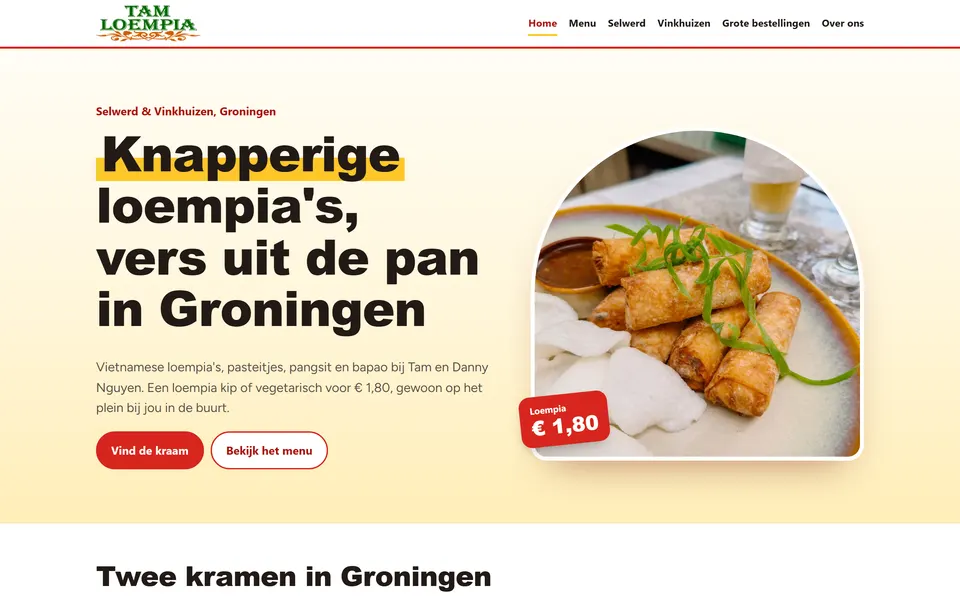 Tamloempia.nl, gemaakt door MODEX, op een laptop
